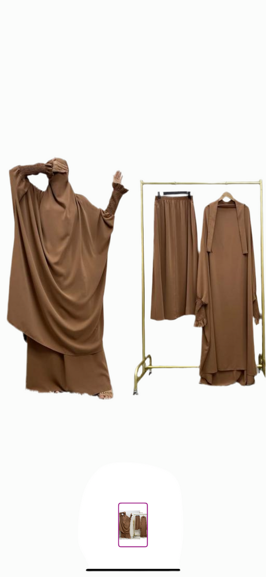 Jilbab with naqaab - Brown