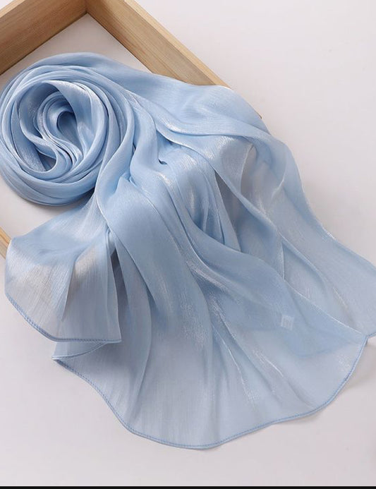 ORGANZA SILK HIJAB-light blue